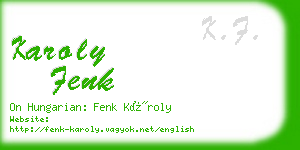 karoly fenk business card